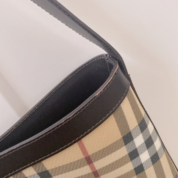 EUC [Burberry] Nova Check Signature Vintage Plaid Shoulder Bag w/ Dust Bag! - Picture 9 of 15